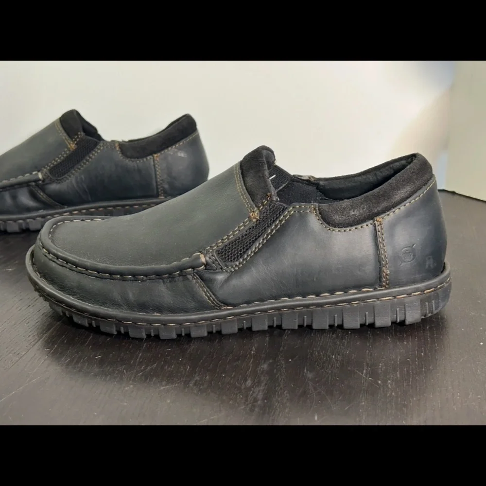NWOB - Born Gudmund Leather Slip On Casual Loafers Black Mens 11